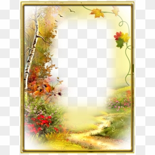 Autumn Flowers Frames Clipart Picture Frames Decorative - Png Download