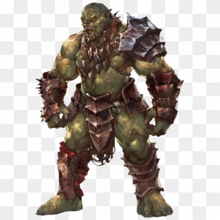 Orc - Pathfinder Half Orc Barbarian Clipart