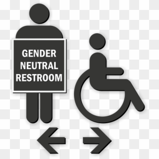 Handicap Gender Neutral Restroom Die Cut Sign Kit - Gender Neutral Symbol Clipart