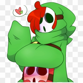 Green Fictional Character Cartoon Vertebrate Plant - Mario Shy Guy Cute Clipart