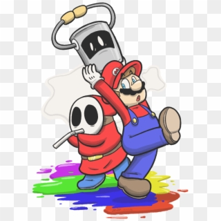 Here's A Better Art Of Mario And Huey And A Shy Guy - Color Splash Shy Guy Clipart