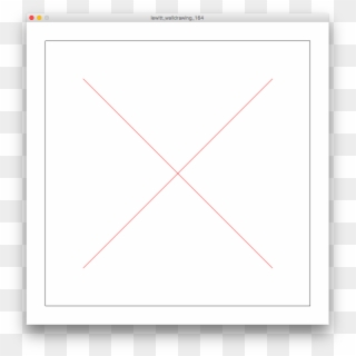 A Black Outlined Square With A Red Diagonal Line Centered - Triangle Clipart