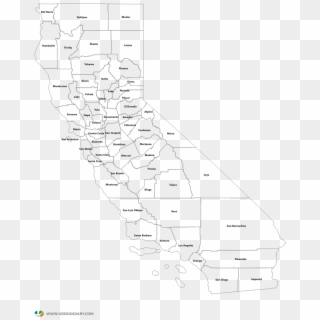 California Counties Outline Map - Map Of California Counties Clipart