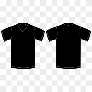 plain black shirt front and back png