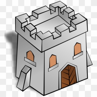 Square Keep Castle Cartoon Clipart