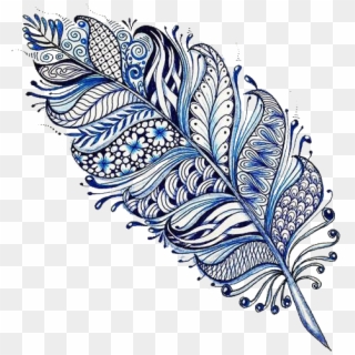 Tattoo Designs Mehndi Feather Mandala Drawing Clipart - Mandala Feathers - Png Download