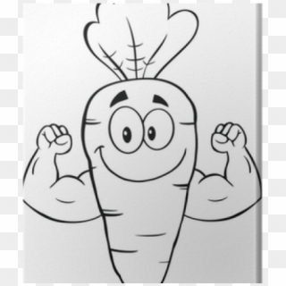 Carrot Clipart Muscle Arm - Cute Black And White Carrots - Png Download