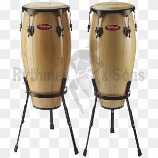 Stagg Pair Of Natural Varnished Congas - Stagg Congas Clipart