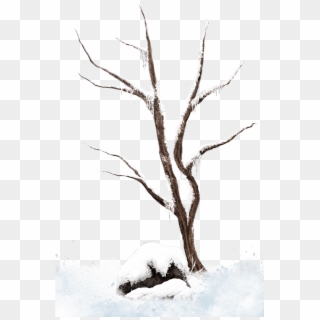 Brown Winter Snowy Tree Png Clipart Picture - Snow Transparent Png