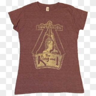 King And I Ladies Heather Maroon Tee- Customizable - Active Shirt Clipart