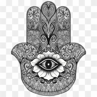Symbols Of Islam Evil - Black And White Hamsa Hand Clipart