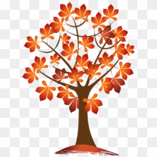 Oak Tree Silhouette Clip Art - Cute Fall Tree Clipart - Png Download