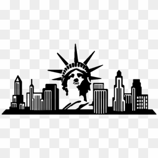 Sticker New York Et La Statue De La Liberte Ambiance - Dessin New York La Statue De La Liberte Clipart