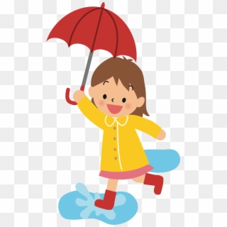 Png Transparent Library Girl Walking Clipart - Girl With Umbrella Cartoon