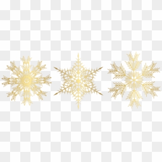 Set Clip Art Image - Transparent Gold Snowflakes Clipart - Png Download