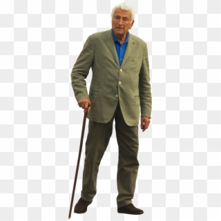 Old Man With Walking Stick - Old Man Standing Png Clipart