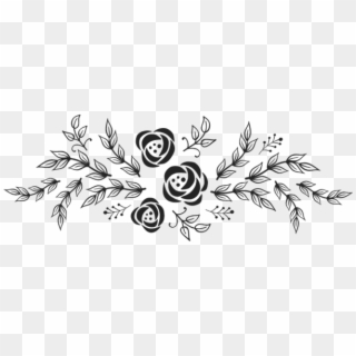 Flower Garland Clipart Black And White - Png Download