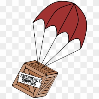 Paper Parachute Parachuting Wooden Box - Parachute Box Clipart - Png Download