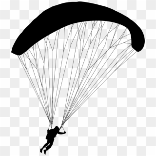 Paragliding Parachute Line Black Sky Plc - Paragliding Clipart - Png Download