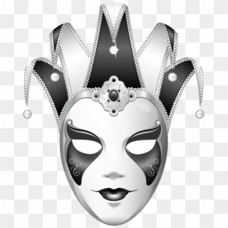 Mask Black And White Jester Transprent Png - Black And White Mask Png Clipart