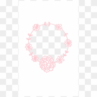 Minimal Pink White Floral Wreath Iphone Background - Rose Clipart