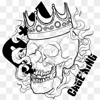Skull With Crown Drawing - Skull With Crown Clipart