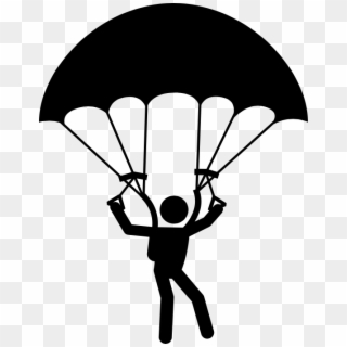 Skydiving Clipart Clip Art - Sky Diving Clipart Black And White - Png Download
