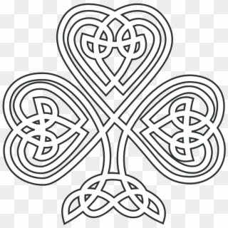 Clip Free Knotwork White Clip Art At Clker Com - Celtic Knot Shamrock Coloring Pages - Png Download