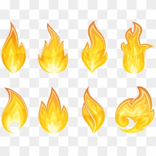 Transparent Flame Set Png Clipart - Fire Flame Drawing