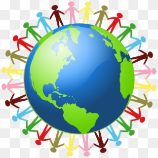 People Holding Hands Around The World Clip Art - People Holding Hands Around The World - Png Download