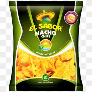 El Sabor Nacho Chips Jalapeno Flavor 225 Gm - El Sabor Nacho Chips Clipart