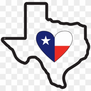 It's In My Heart - Texas Outline With Heart Clipart