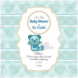 Blue Baby Shower Vertical Banner Vectors Eps File - Invitation Clipart