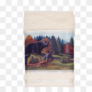 Black Bear Lodge Ivory Hand Towel Clipart