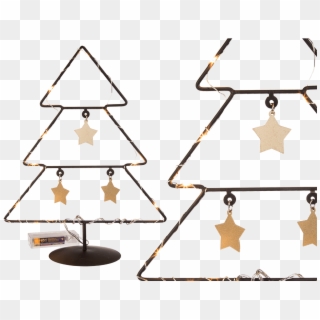 Black Metal Tree With Gold Coloured Star Deco & 10 - Christmas Tree Clipart