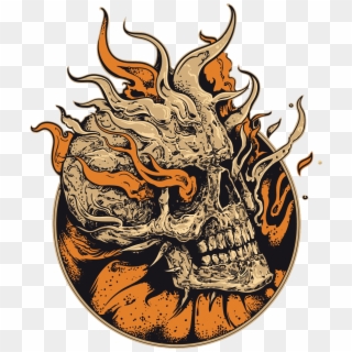 Art Skeleton Skull Illustration Vector Flame Human - Tengkorak Api Png Clipart