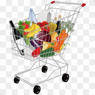 Grocery Shopping Cart Png Pic - Food Shopping Vector Png Clipart