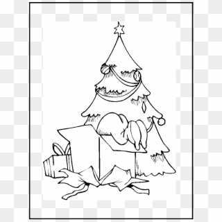 Arbol De Navidad Con Regalos Para Colorear Y Dibujar - Illustration Clipart