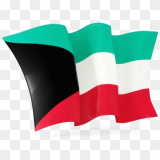 Waving Flag Of Kuwait - Kuwait Flag Waving Png Clipart