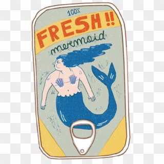 Canned Illustrator Poster Illustration Cartoon Mermaid - Drawing Clipart