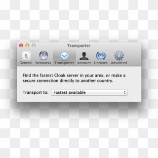 Cloak Preferences, Transporter Options - Trust A Website On Mac Clipart