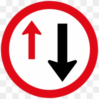 Yield To Oncoming Traffic Sign - Oncoming Traffic Has Right Of Way Clipart
