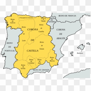 Corona De Castilla Y Sus Subdivisiones Antes De 1492 - Castile 1400 Clipart