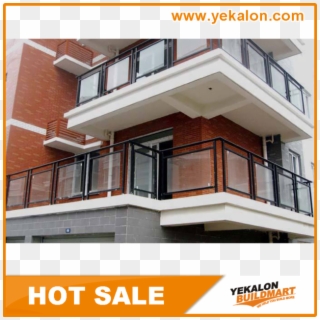 Yekalon New Design Zinc Steel Balcony Glass Handrail Clipart