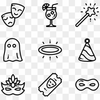 Costume Party - Black Icons Png Clipart