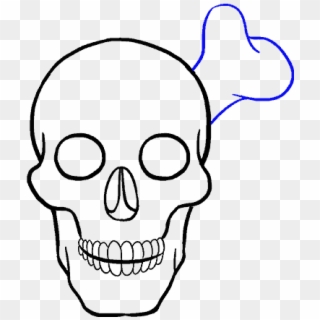 Drawn Cartoon Skull - Skull Drawings Easy Small Clipart