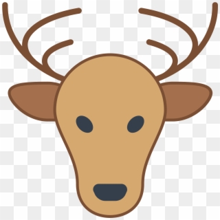 The Skull Profile Of A Deer, Facing Foward - Cartoon Clipart