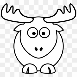 Reindeer Clipart Black And White Reindeer Head Santa - Animals Drawing White And Black - Png Download
