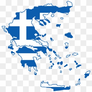 Greece Clipart - Greece Flag Map - Png Download