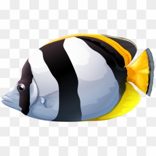 White Chaetodon Butterfly Fish Png Clipart - Butterfly Fish Png Transparent Png